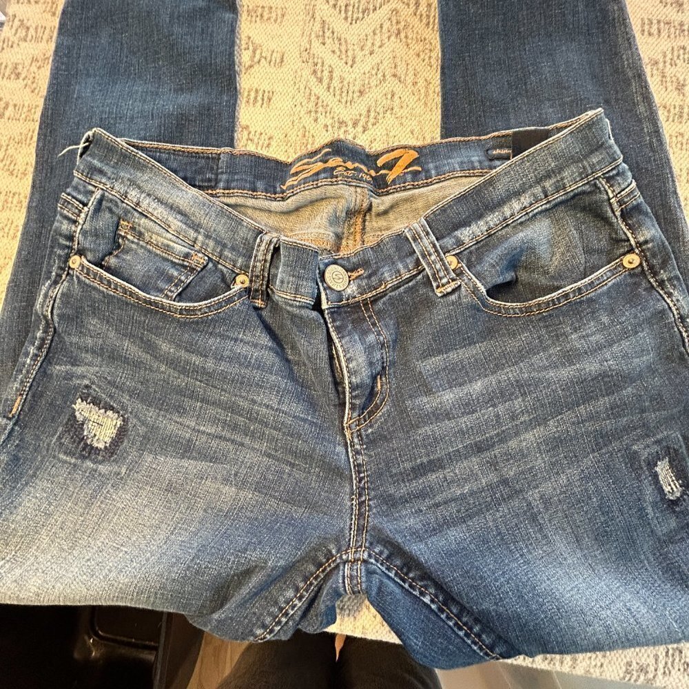 Seven7 Skinny Easy Fit Distressed Jeans Size 8 - Picture 6 of 6